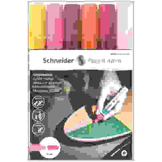 Набор маркеров акриловых Schneider "Paint-it 320", 4мм, ассорти, 6шт.