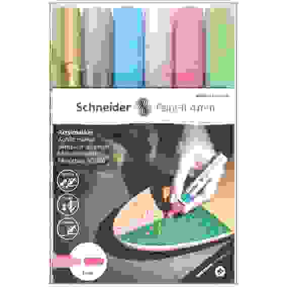 Набор маркеров акриловых Schneider "Paint-it 320", 4мм, ассорти, 6шт.