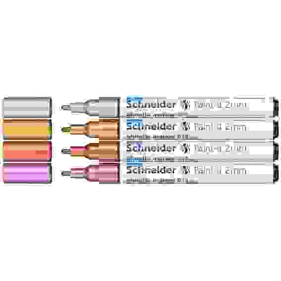 Набор маркеров для декорирования Schneider "Paint-It 011" 04цв., металлик, 2,0мм