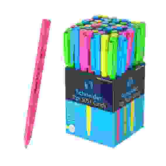 Ручка шариковая Schneider "Tops 505 F Candy" синяя, 0,8мм, корпус неон ассорти