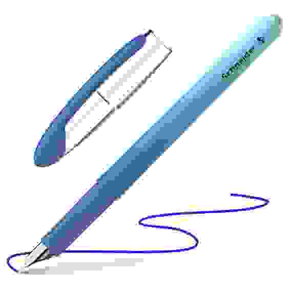 Ручка перьевая Schneider "Voyage caribbean" синяя, 1 картридж, грип, сине-голубой корпус