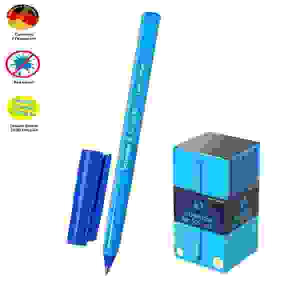 Ручка Schneider "Tops 505 F" шариковая, синяя, 0,8мм, голубой корпус
