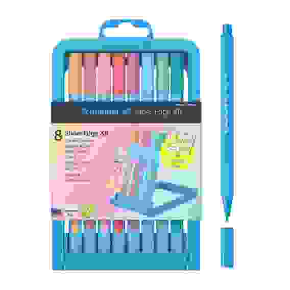 Набор шариковых ручек Schneider "Slider Edge", 8шт., 8 пастельных цветов, 1,4мм, трехгран., пластико