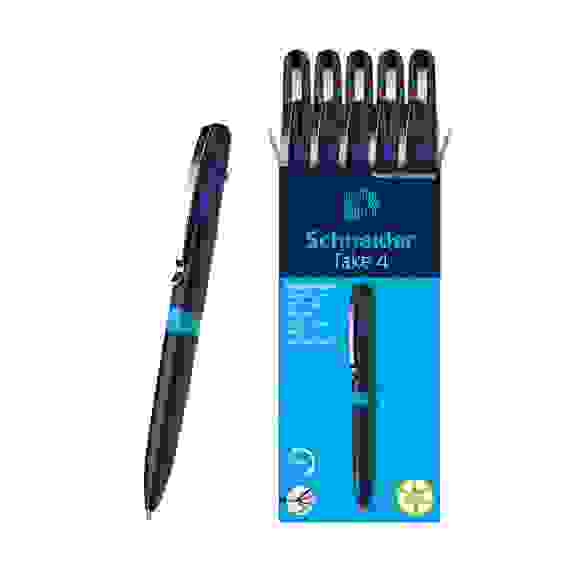 Ручка шариковая автоматическая Schneider "Take 4", 4цв., 1,0мм