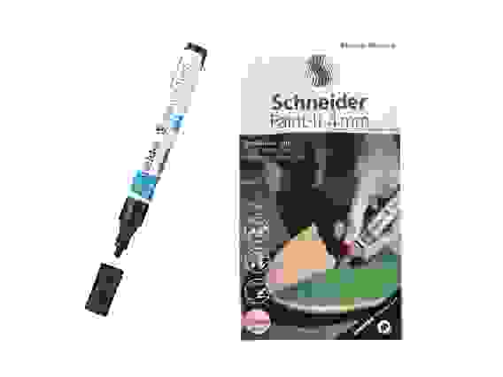Маркер акриловый Schneider "Paint-It 320" 4мм, пулевидный, черный