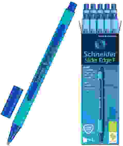 Ручка Schneider "Slider Edge F" шариковая, синяя, 0.8мм, трехгранная, одноразовая