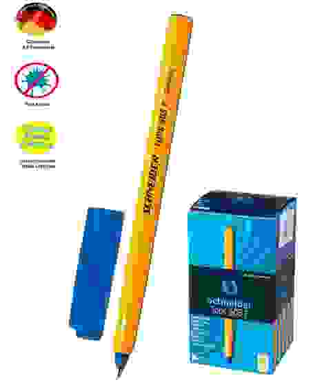 Ручка Schneider "Tops 505 F" шариковая, синяя, 0.8мм, оранжевый корпус