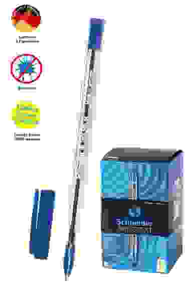 Ручка Schneider шариковая "Tops 505 M" синяя, 1,0мм, прозрачный корпус