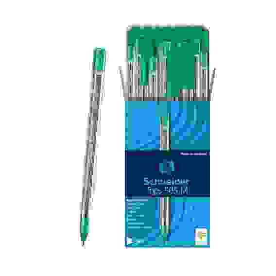 Ручка Schneider "Tops 505 M" шариковая, зеленая, 1.0мм, прозрачный корпус