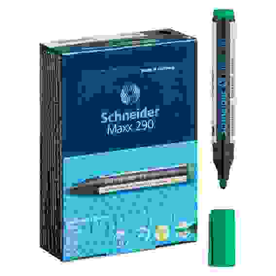 Маркер Schneider "Maxx 290" для белой доски зеленый, пулевидный, 3мм