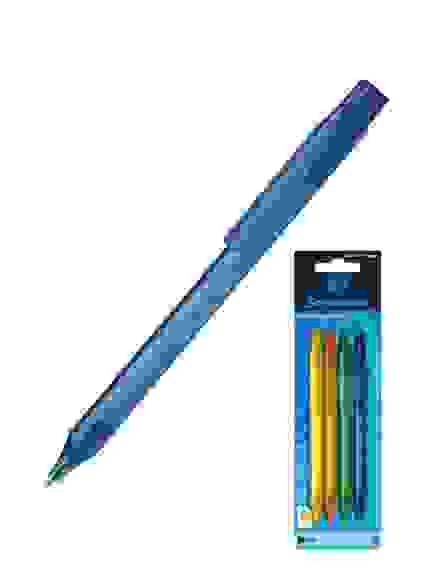 Набор автом. шариковых ручек Schneider "Fave", 4шт., синие, 1.0 мм, цвет корпуса ассорти