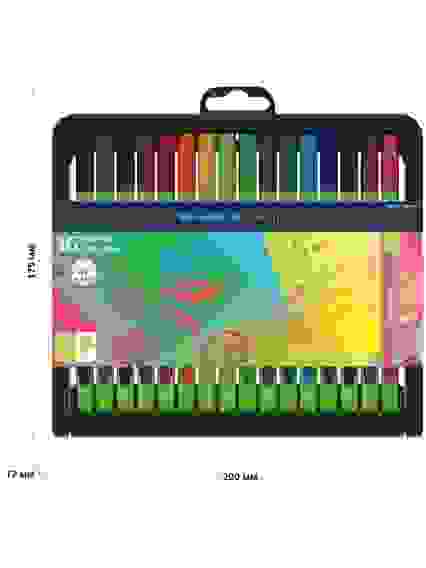 Набор капиллярных ручек (линеров) Schneider "Line-Up" 16цв., 0.4мм, пластиковый футляр