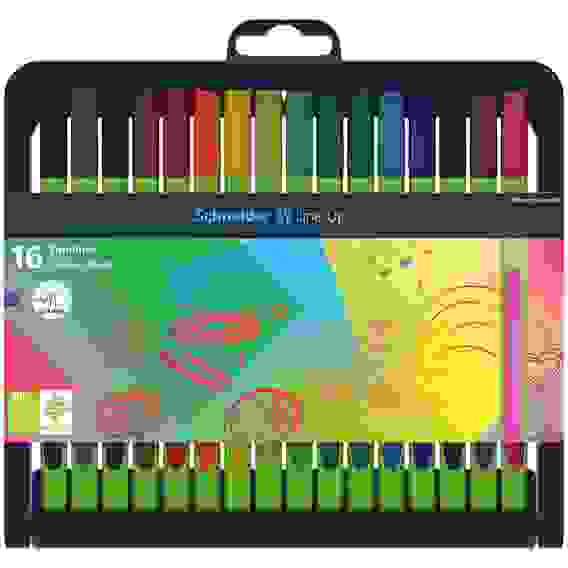 Набор капиллярных ручек (линеров) Schneider "Line-Up" 16цв., 0.4мм, пластиковый футляр