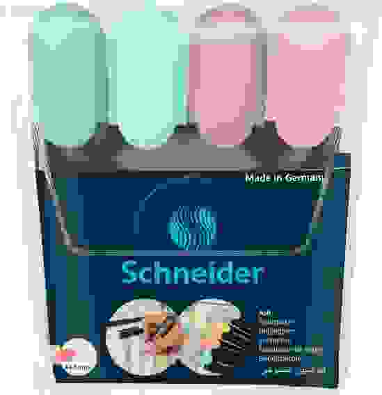 Набор текстовыделителей Schneider "Job" 4цв., пастельные цвета, 1-5мм, блистер