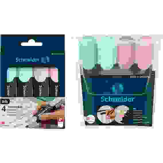 Набор текстовыделителей Schneider "Job" 4цв., пастельные цвета, 1-5мм, блистер