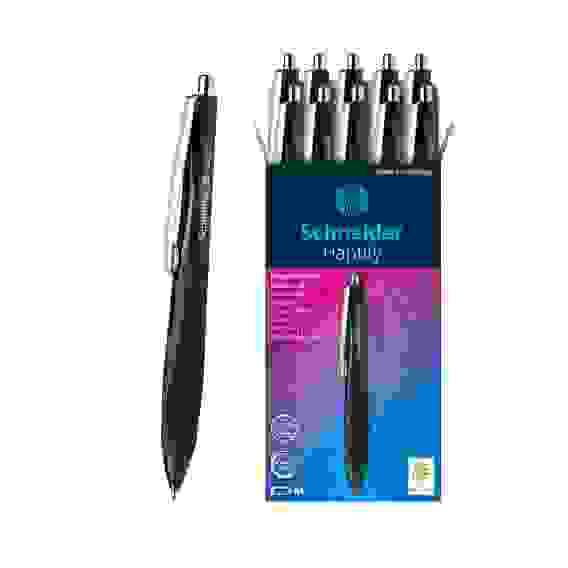 Ручка Schneider "Haptify" шариковая автоматическая черная, 1.0мм, грип, черный корпус
