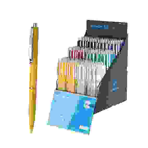 Ручка Schneider "K15" шариковая автоматическая, синяя, корпус желтый, 1.0мм