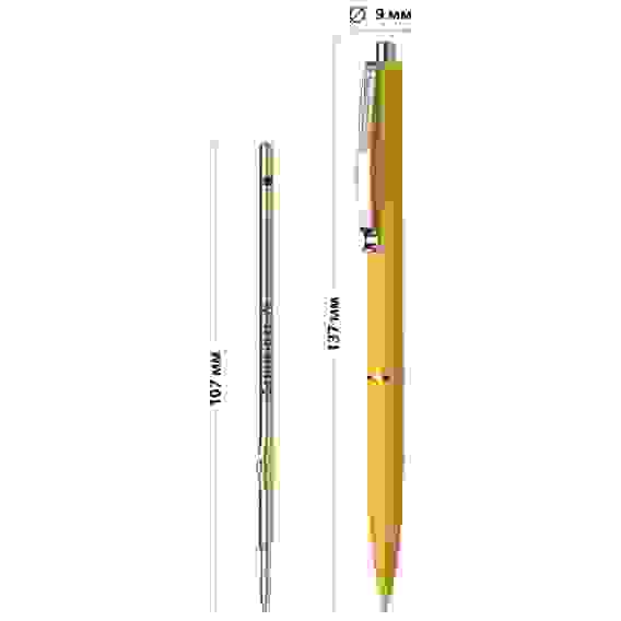 Ручка Schneider "K15" шариковая автоматическая, синяя, корпус желтый, 1.0мм