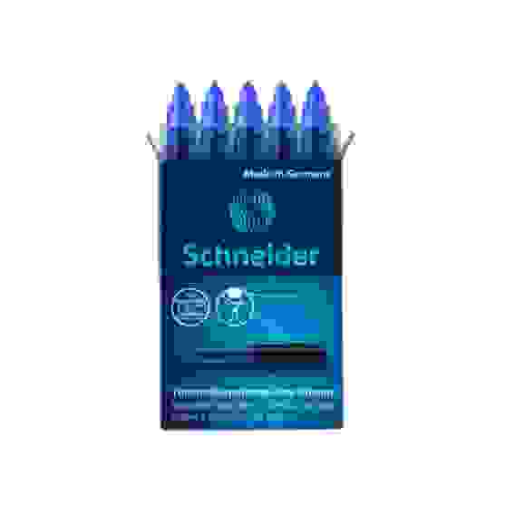 Картриджи чернильные для ручек-роллеров Schneider "One Change" синий, 5шт., картонная коробка