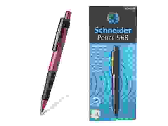 Карандаш механический Schneider "568" 0,5мм, HB, с ластиком, вишневый корпус