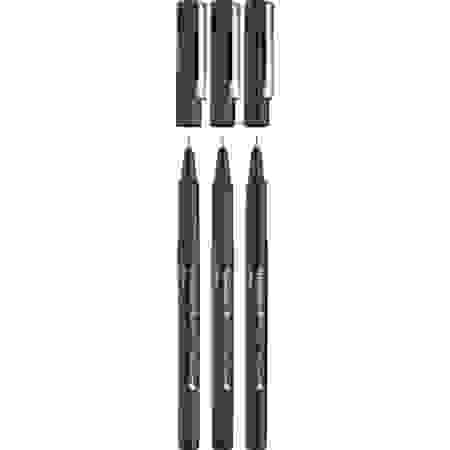 Набор капилярных ручек Schneider "Pictus" 3 штуки, черные 0.3, 0.5, 0.7