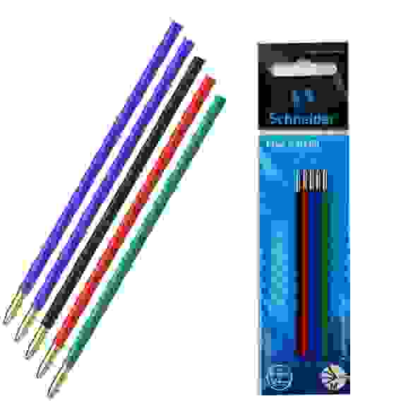 Набор шариковых стерженей Schneider "Take-4" ассорти, 5шт., 1,0мм, европодвес