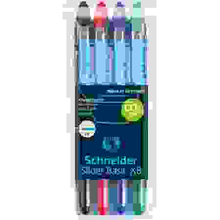 Набор шариковых ручек Schneider "Slider Basic" 4шт., 4цв.,1,4мм, корпус ассорти
