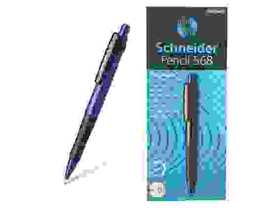 Карандаш механический Schneider "568" 0,5мм, HB, с ластиком, синий корпус