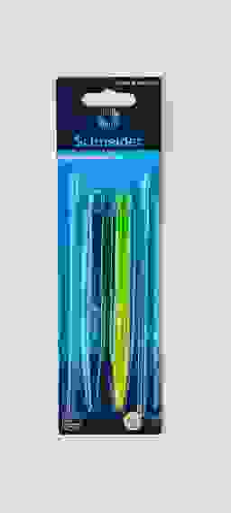 Набор автоматических шариковых ручек Schneider "Like" 2шт., синие, 1,0мм, корпус петроль/лайм, блист