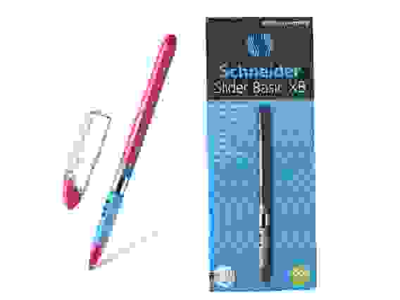 Ручка шариковая Schneider "Slider Basic" розовая, 1,4мм, грип