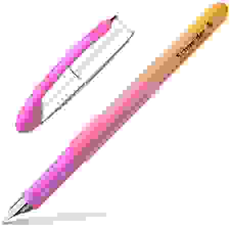 Ручка перьевая Schneider "Voyage" синяя, 1 картридж, розово-желтый корпус