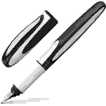 Ручка перьевая Schneider "Ray M" синяя, 1 картридж, грип, светло-голубой/серый корпус