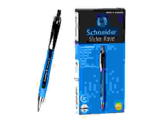 Ручка шариковая автоматическая Schneider "Slider Rave" черная, 1,4мм