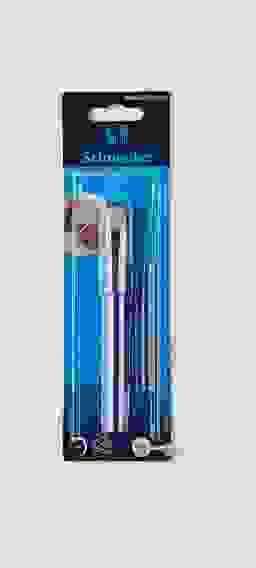 Ручка перьевая Schneider "Ceod Shiny" синяя, 2 картриджа, грип, корпус голубой, блистер